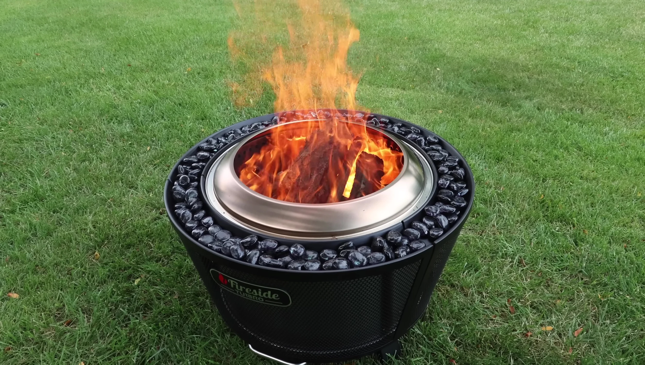 Close-up of the fire's flame and minimal smoke.