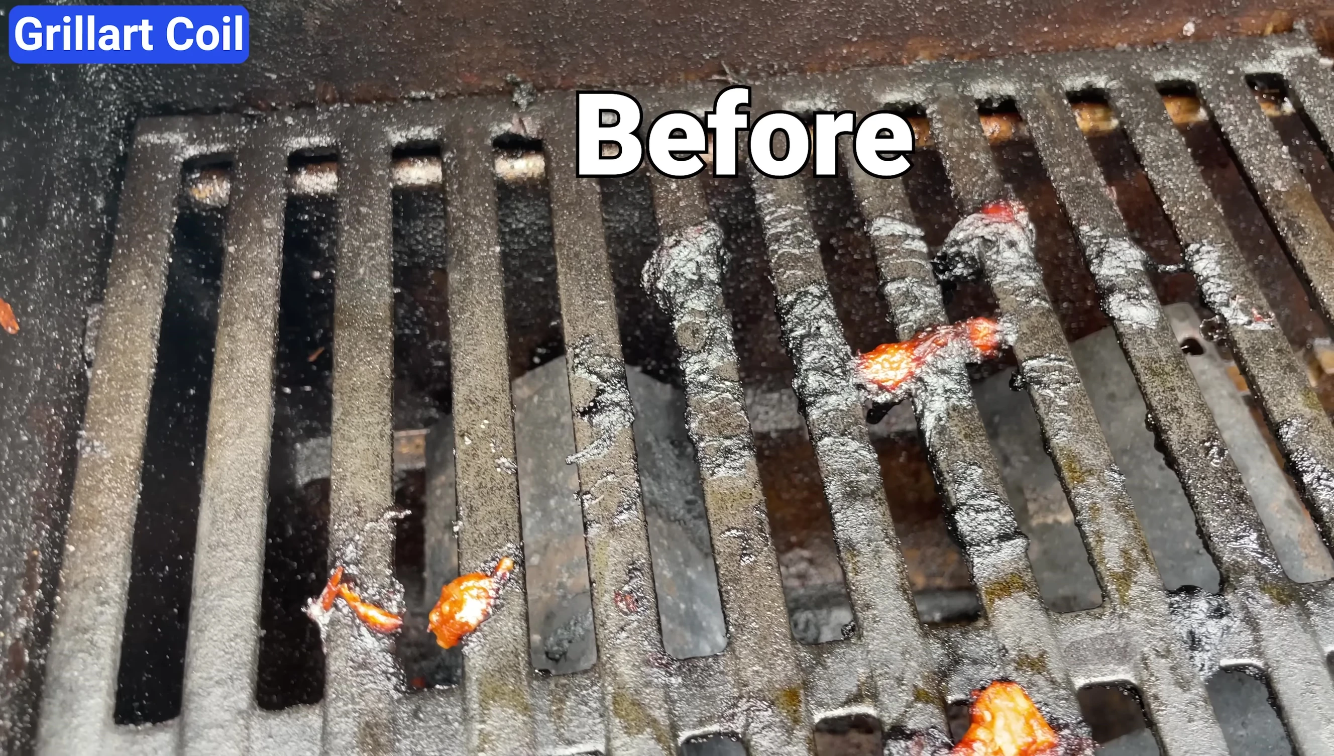 Testing the Grill Art coil brush's cleaning ability
