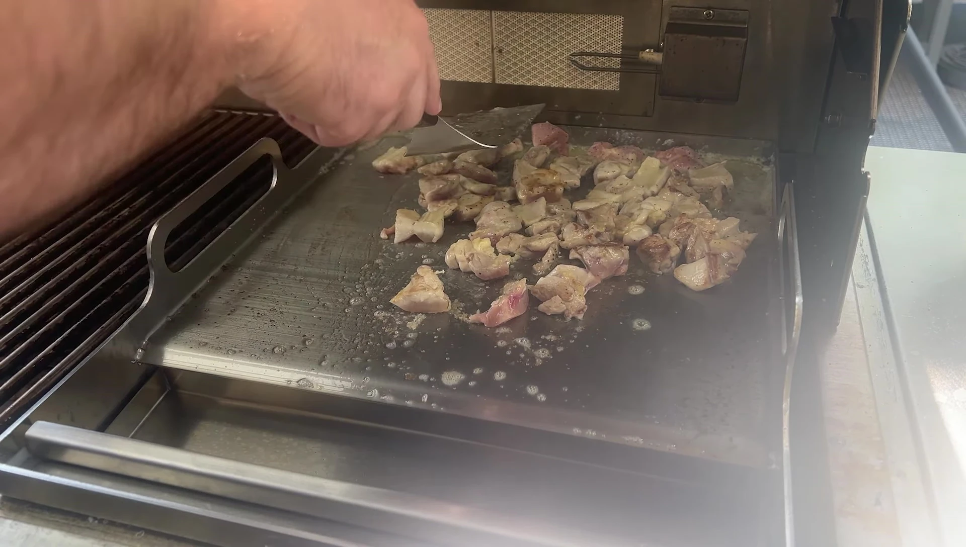 Cooking on the griddle accessory
