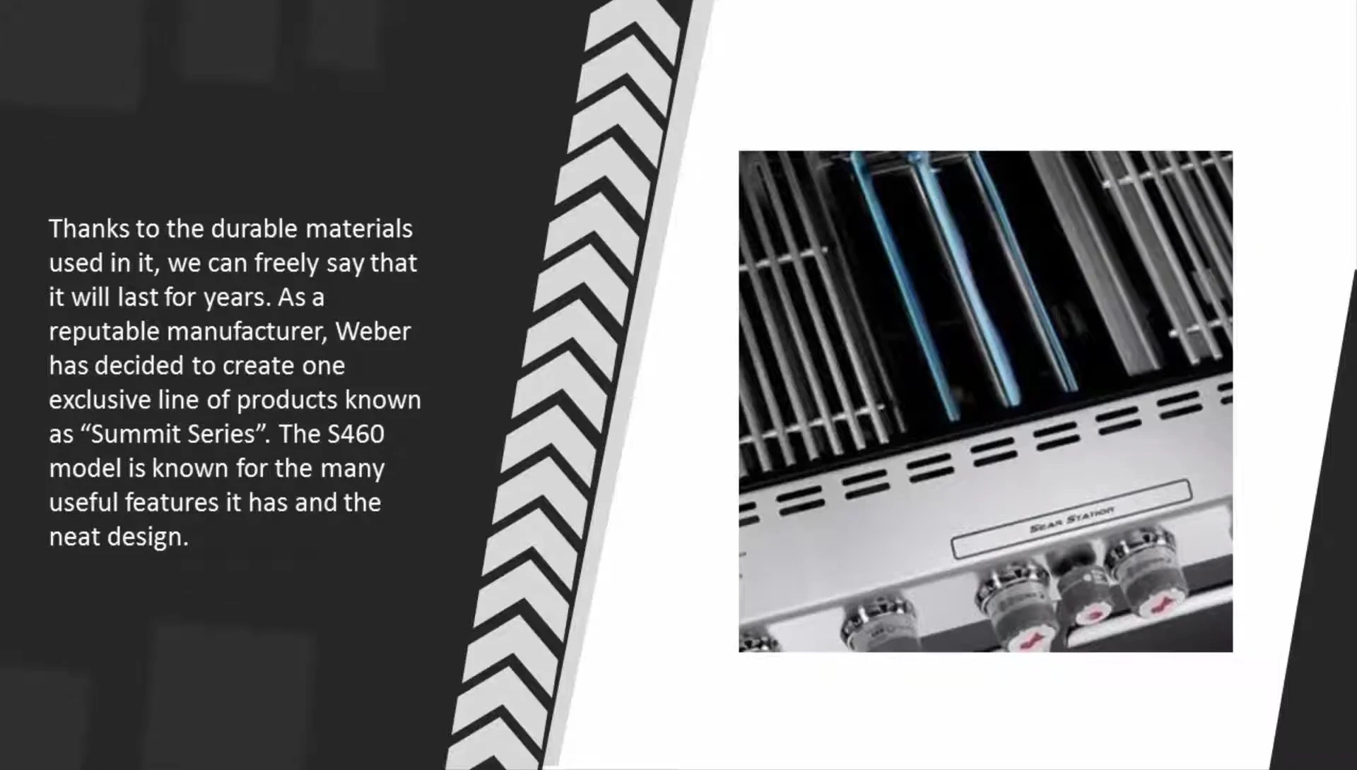 A shot showcasing the grill's features and design