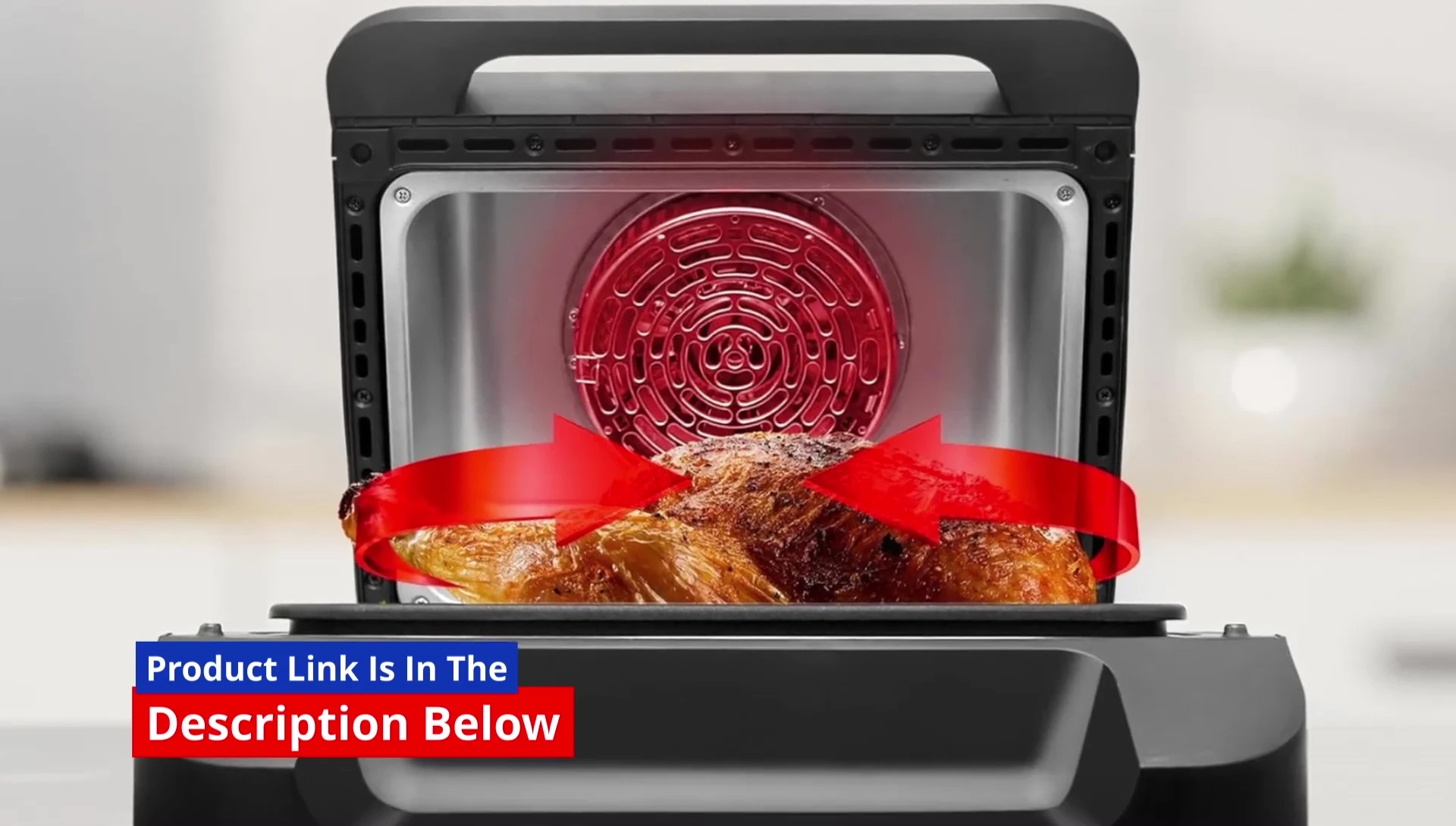 A shot highlighting the air fryer function with healthy food