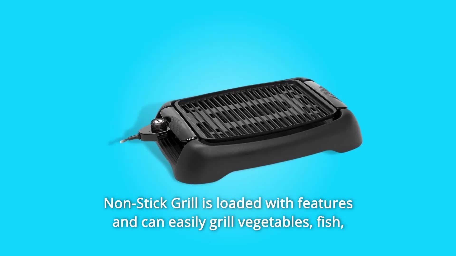 Various foods being grilled on the appliance.