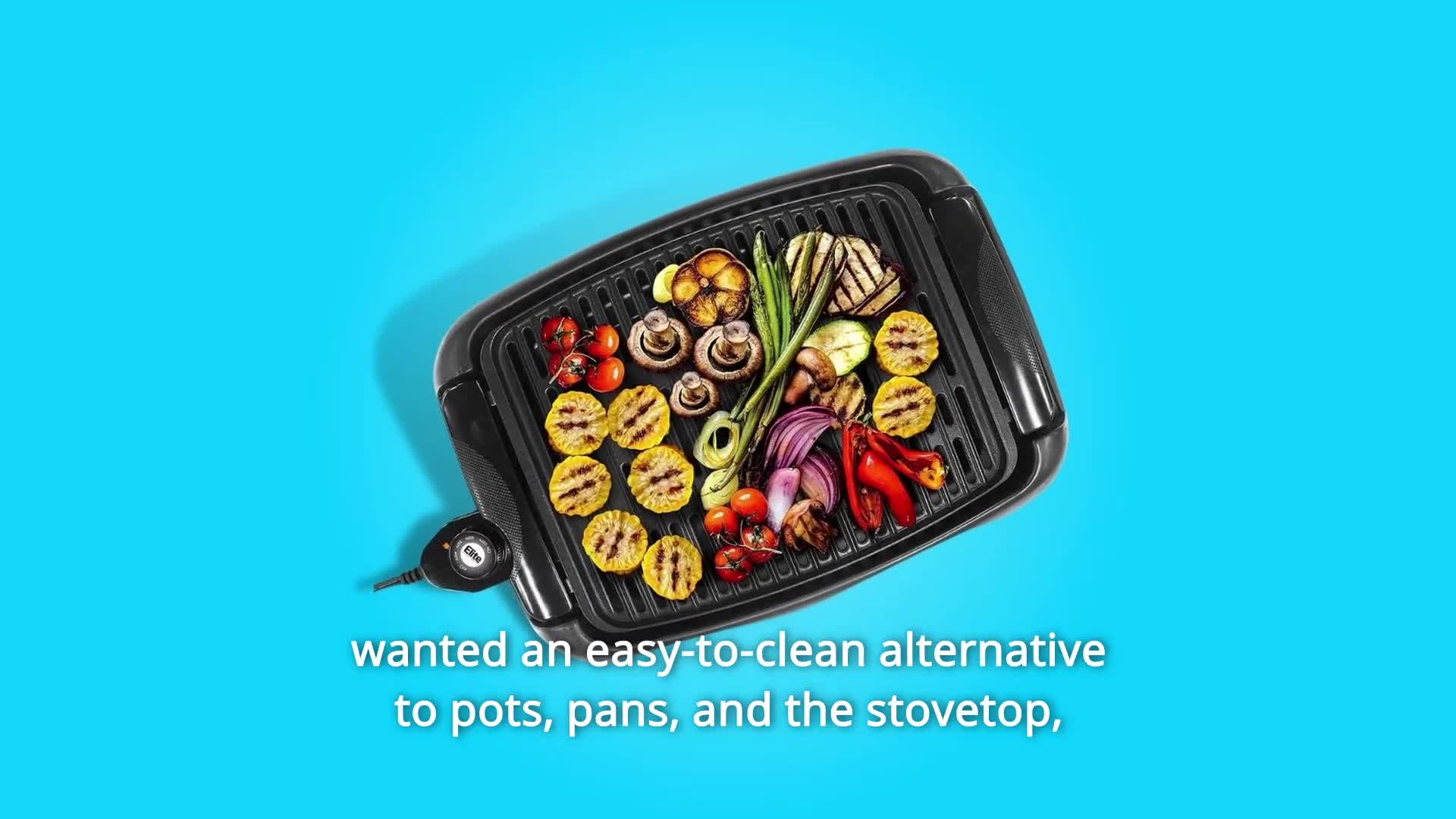 Close-up of the grill's non-stick cooking surface.