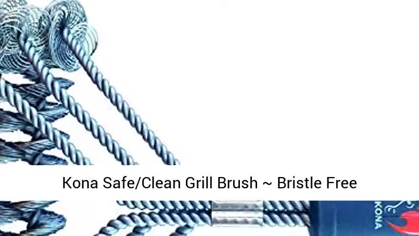 Close-up of the Kona Safe Clean Grill Brush highlighting its bristle-free design.