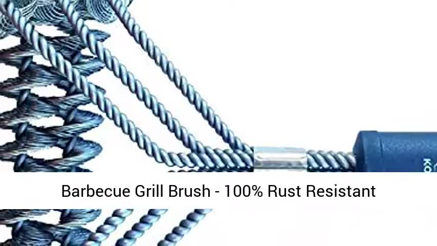 Close up shot showing the high-quality stainless steel construction of the brush.