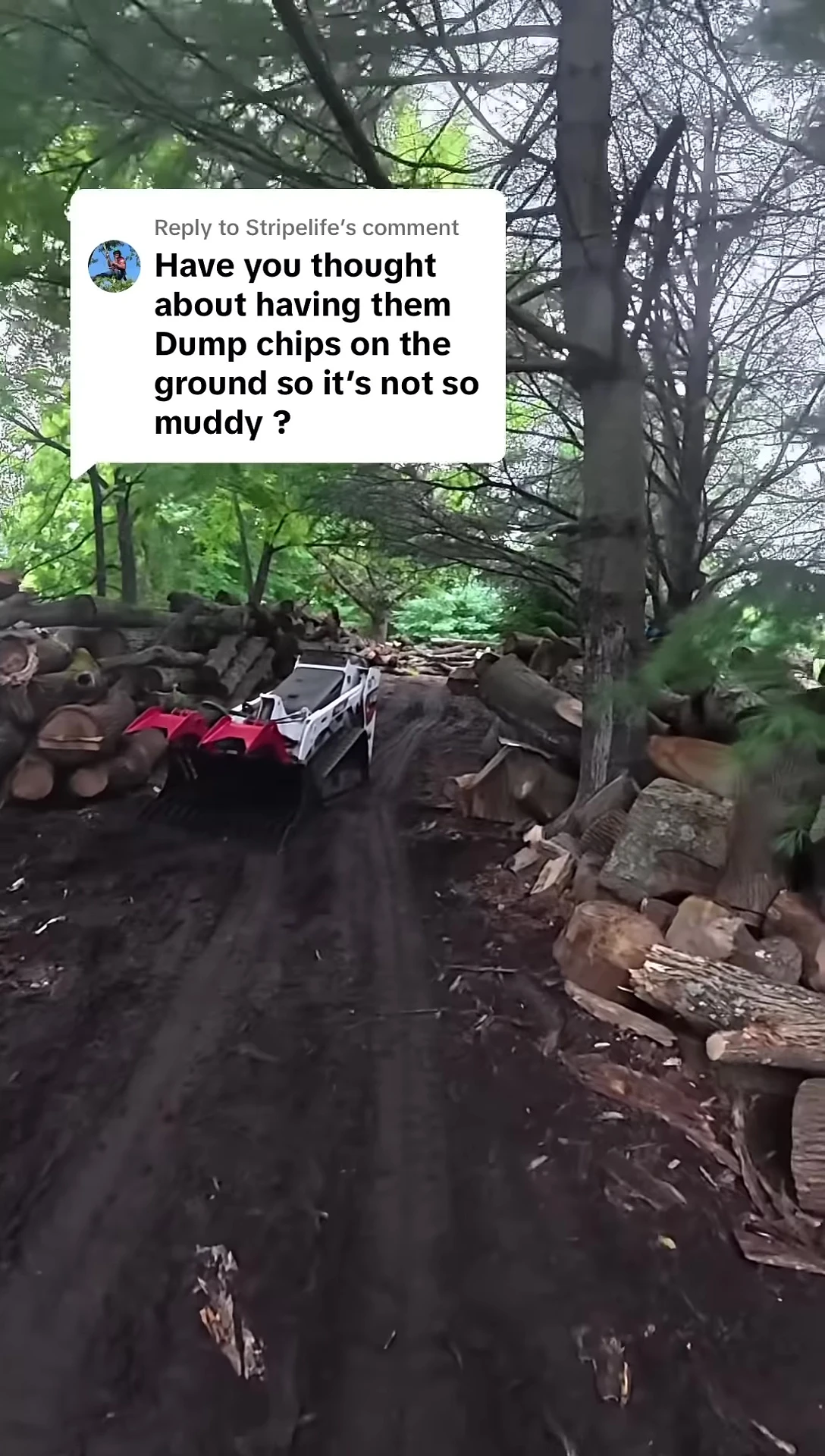 View down a muddy road