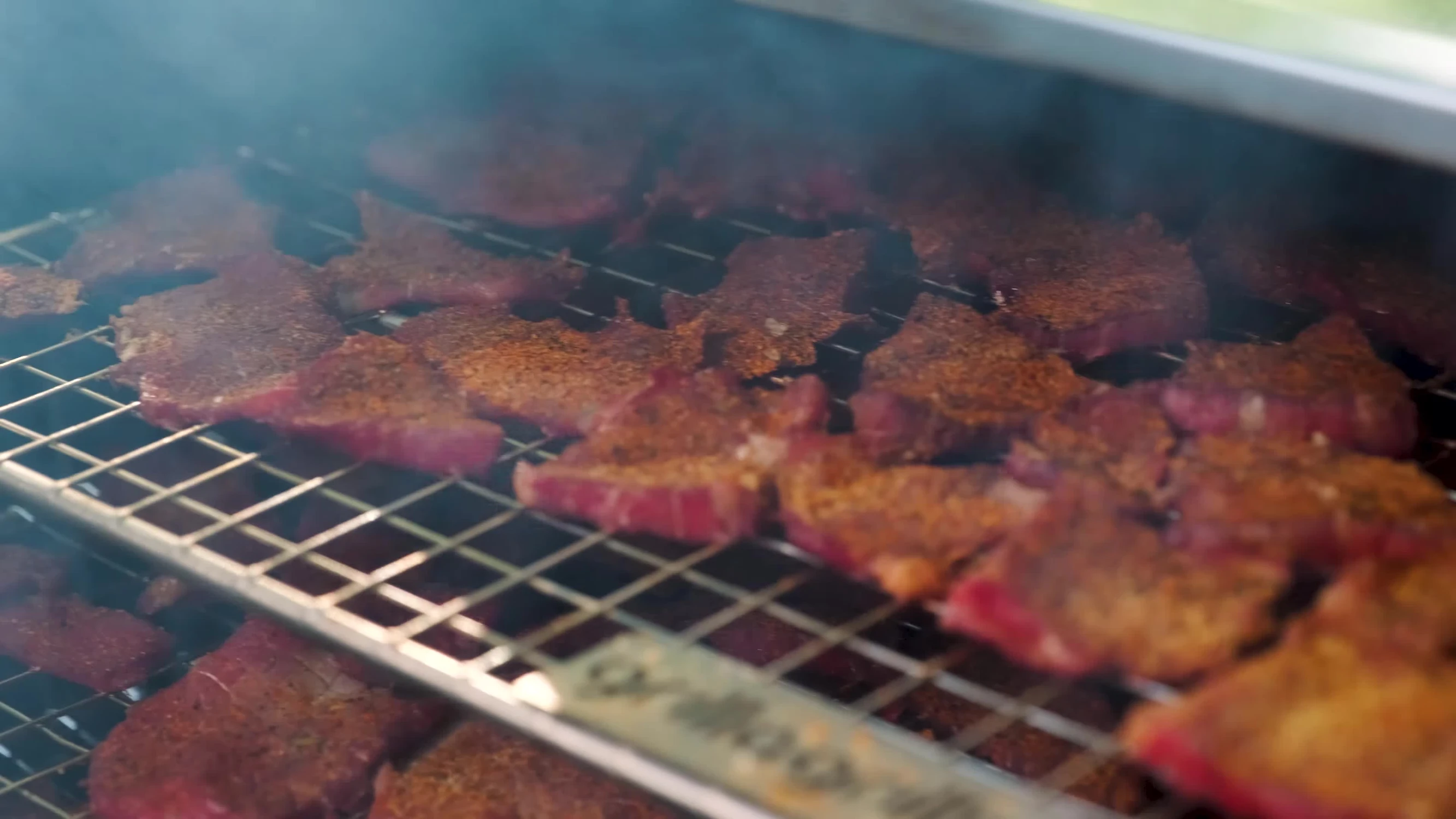 Close-up of the Grilla Grills Jerky Rack showing its multiple tiers.