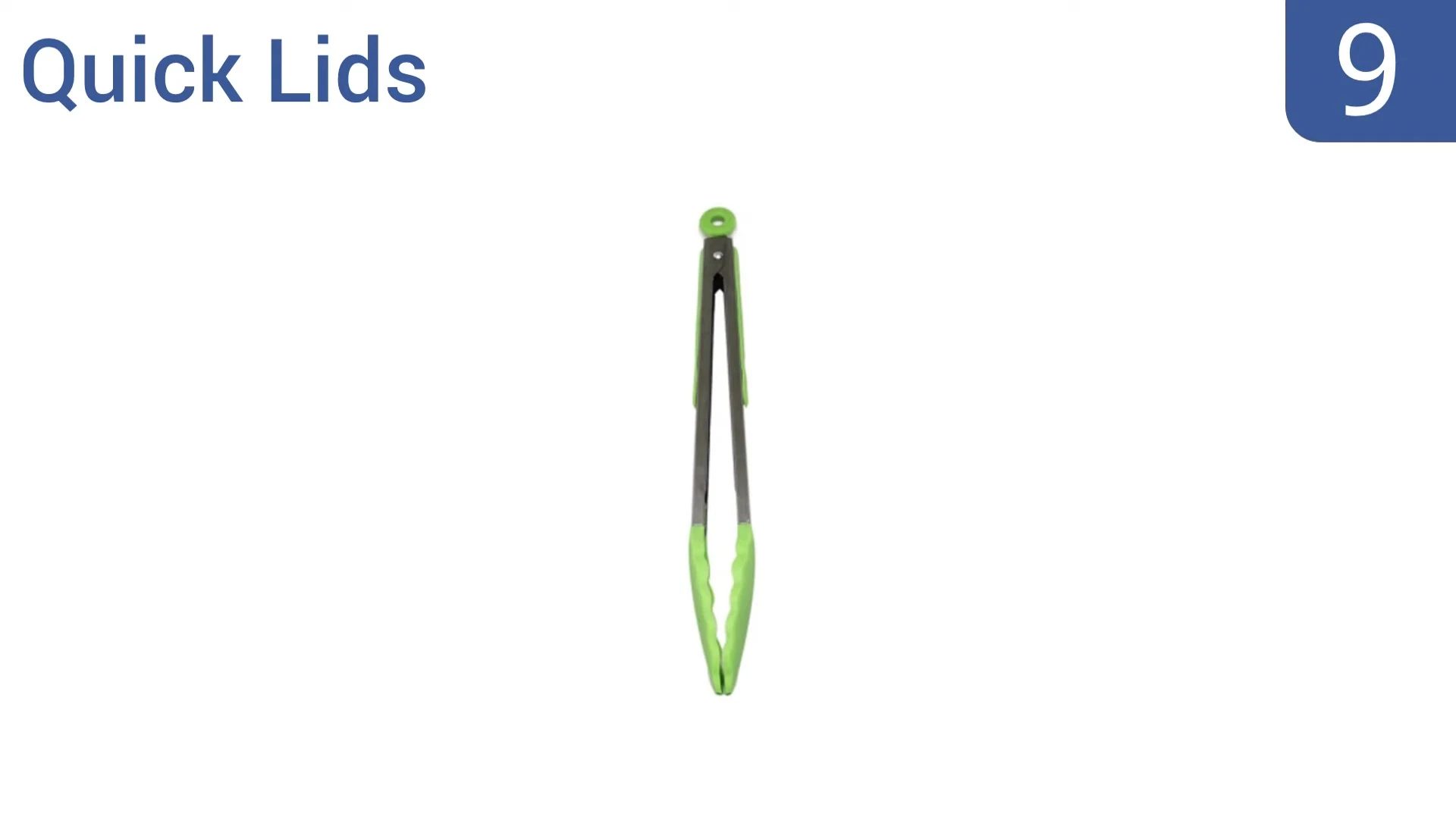 Close up of Quick Lids tongs