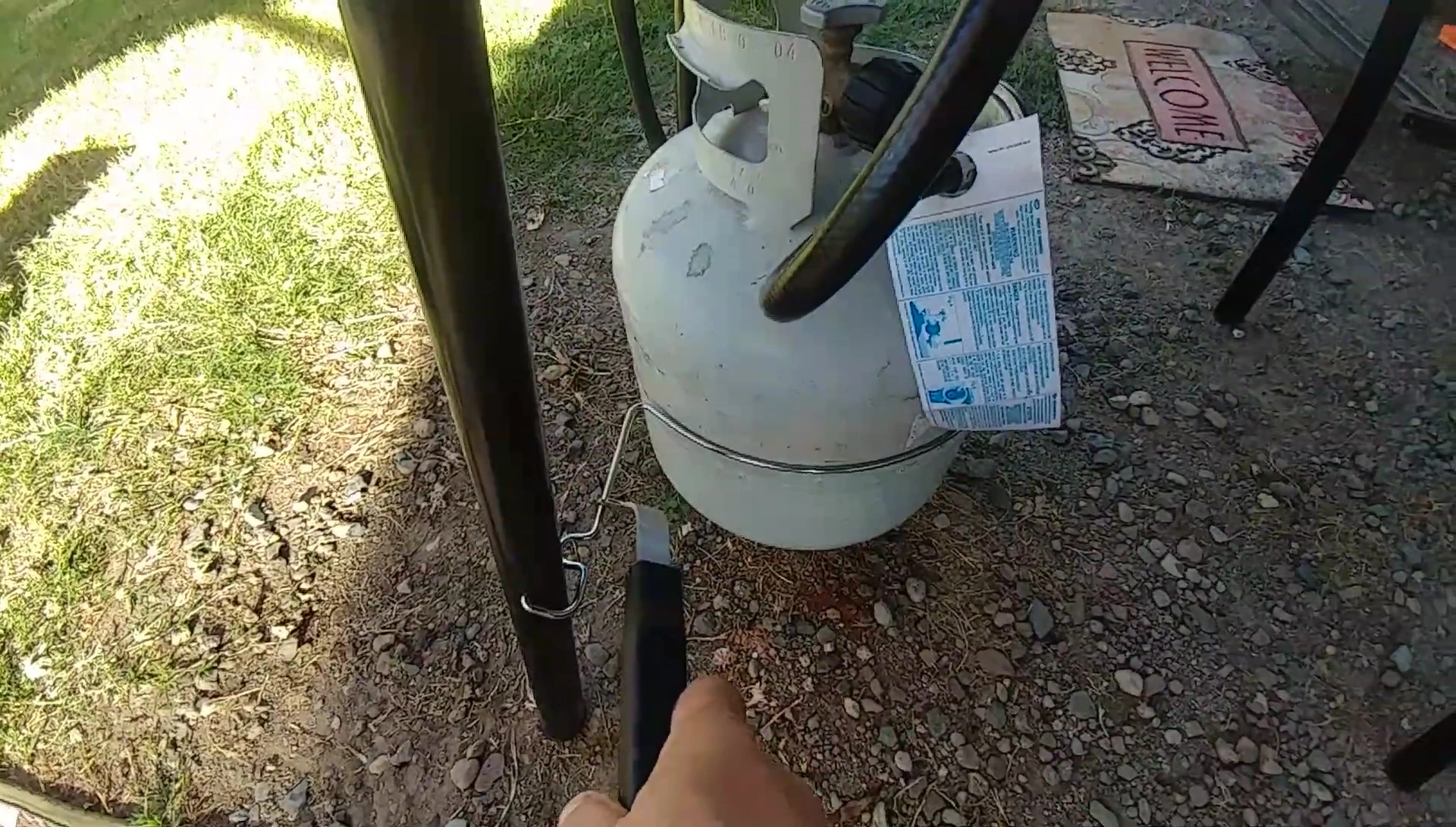 The propane tank stabilizer.