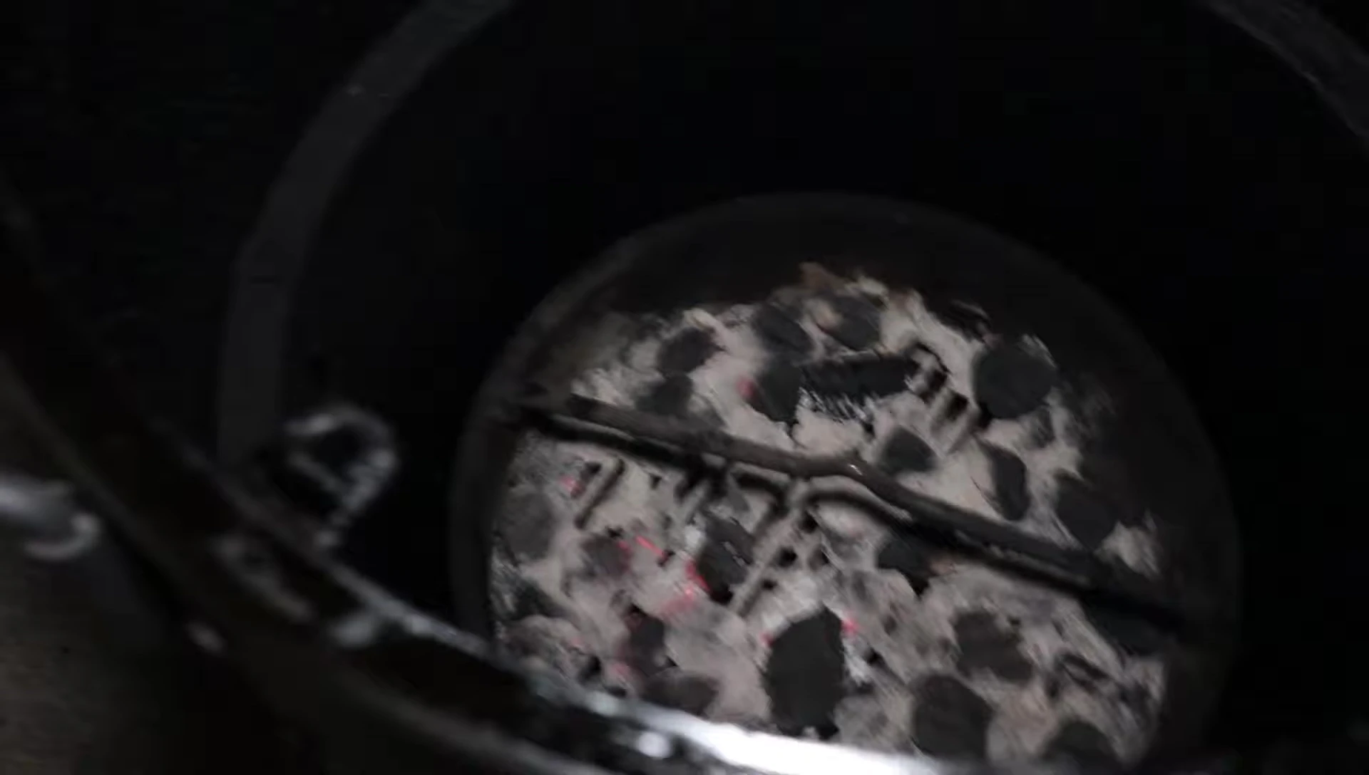 Close-up of the remaining briquettes