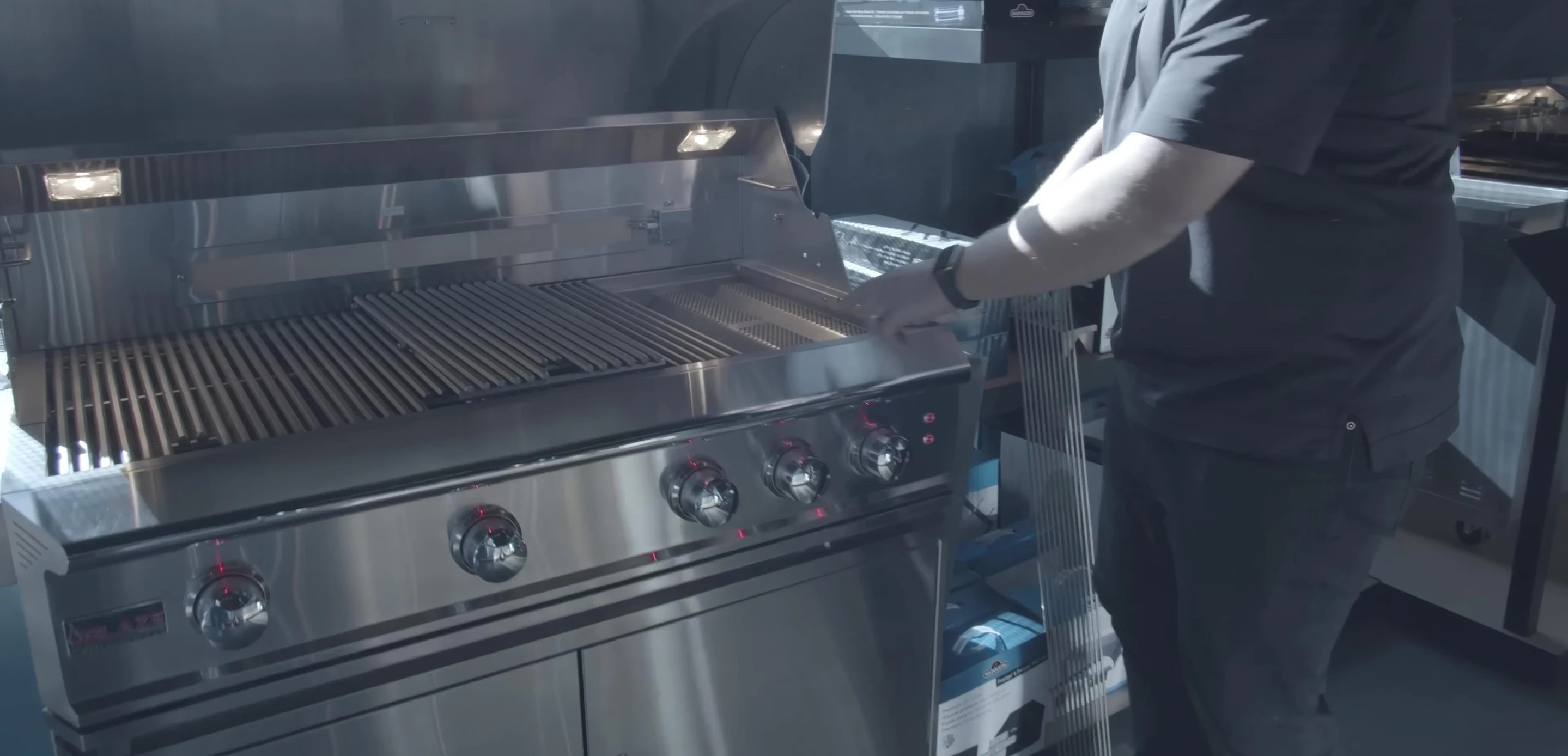 Close-up of Blaze Pro sear diverters