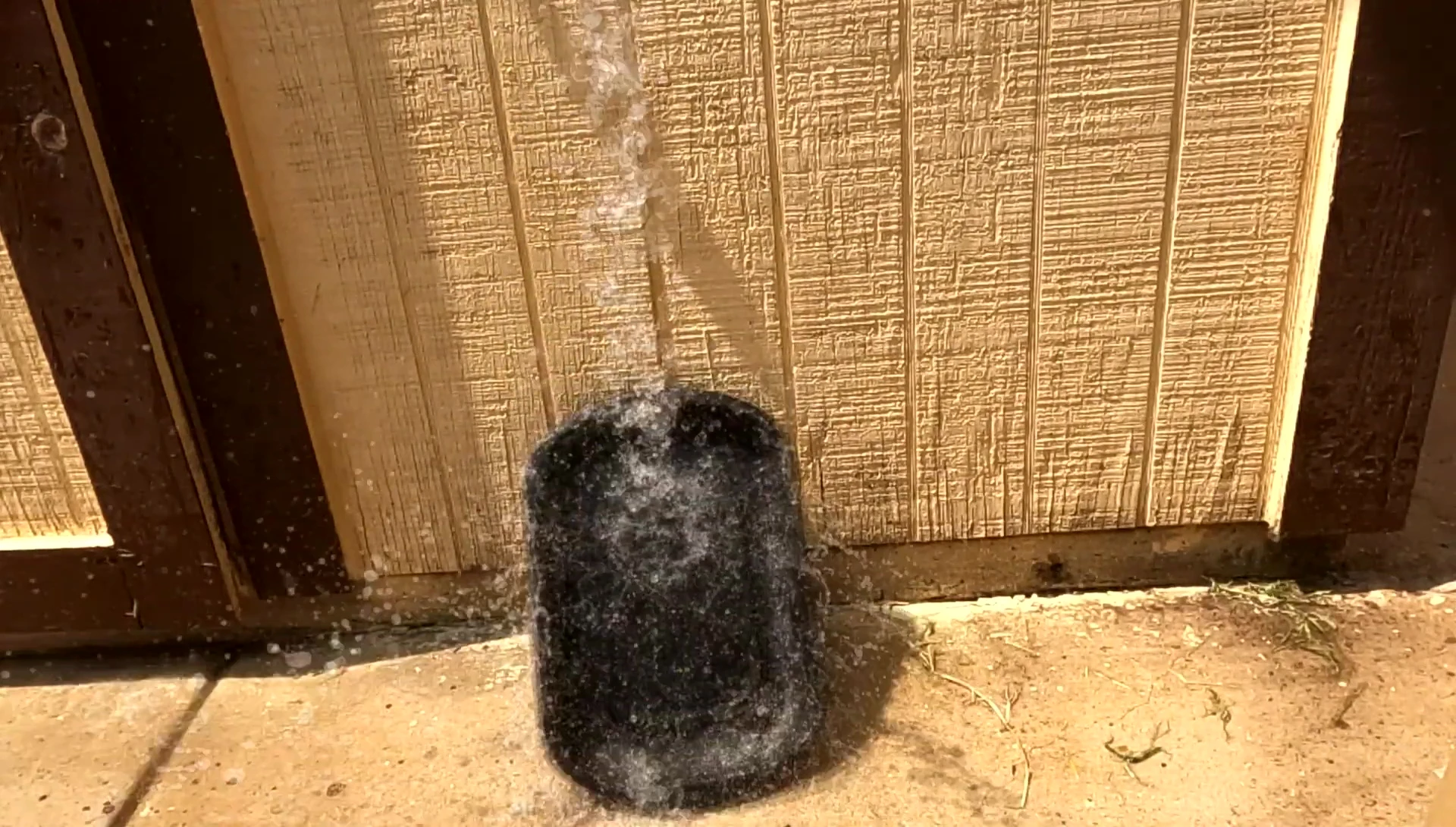 Cleaned water pan after applying water to show the level of cleanliness