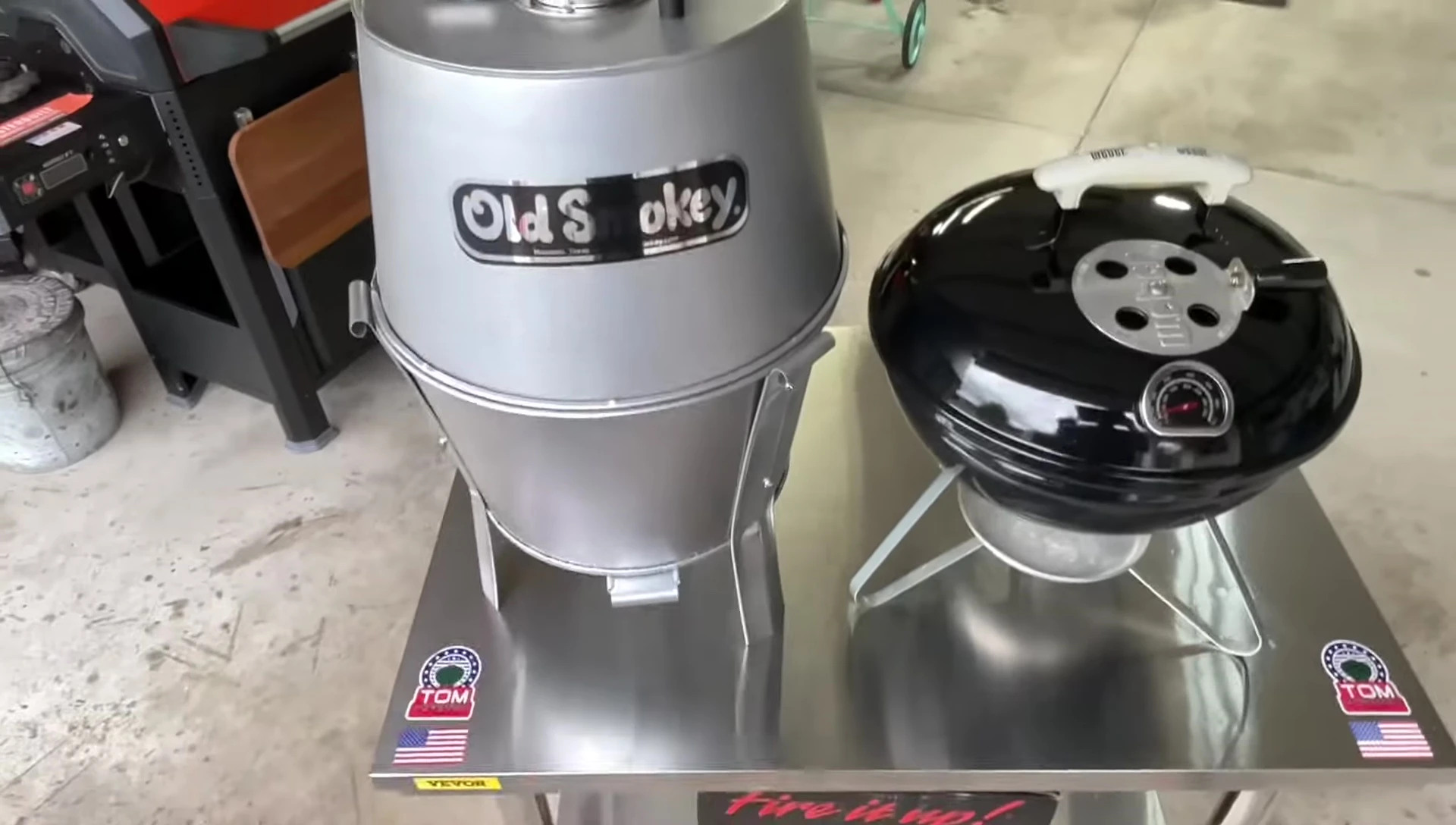 Close-up shot of the Old Smokey grill