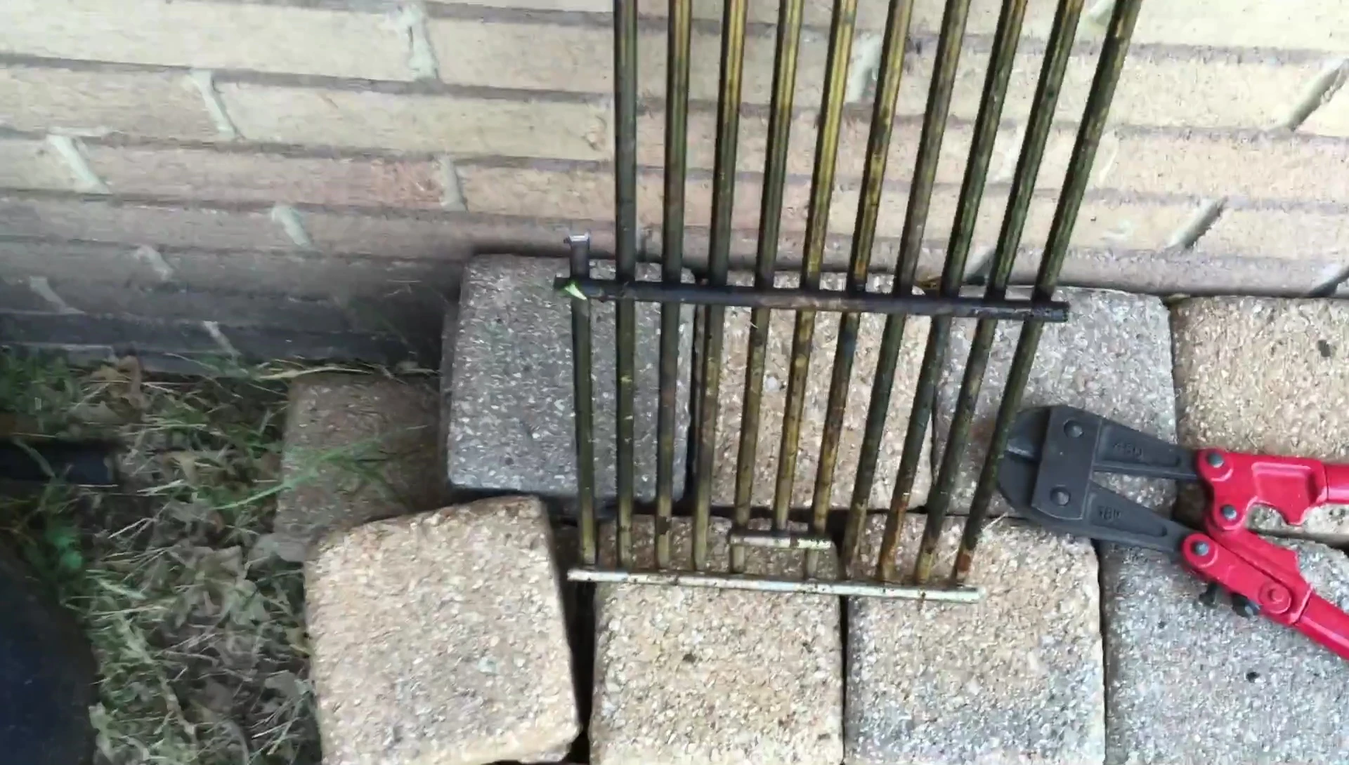 Close up of the original grate after being cut open to reveal the core.