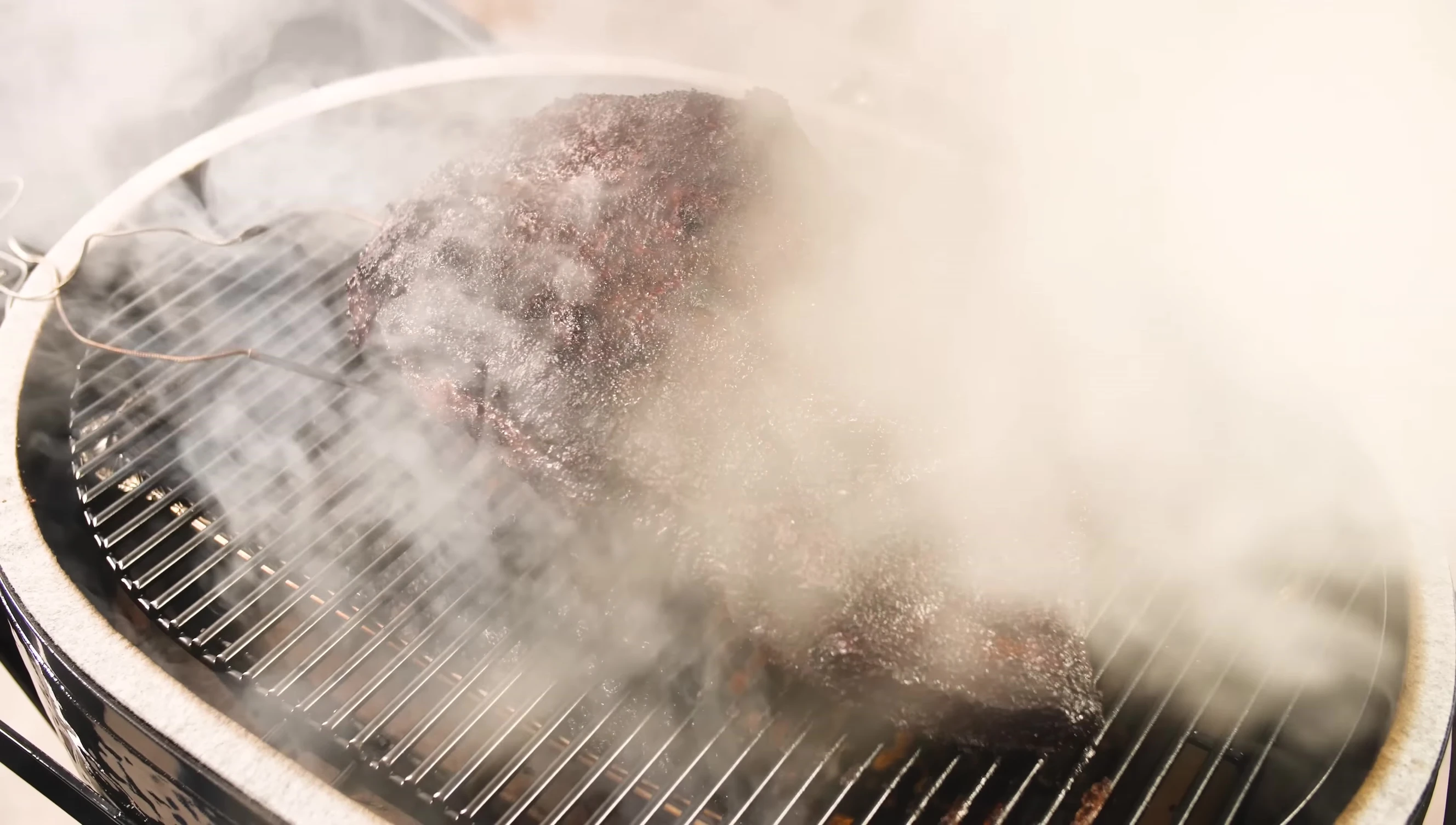 Close-up shot of the Primo's cooking grids.