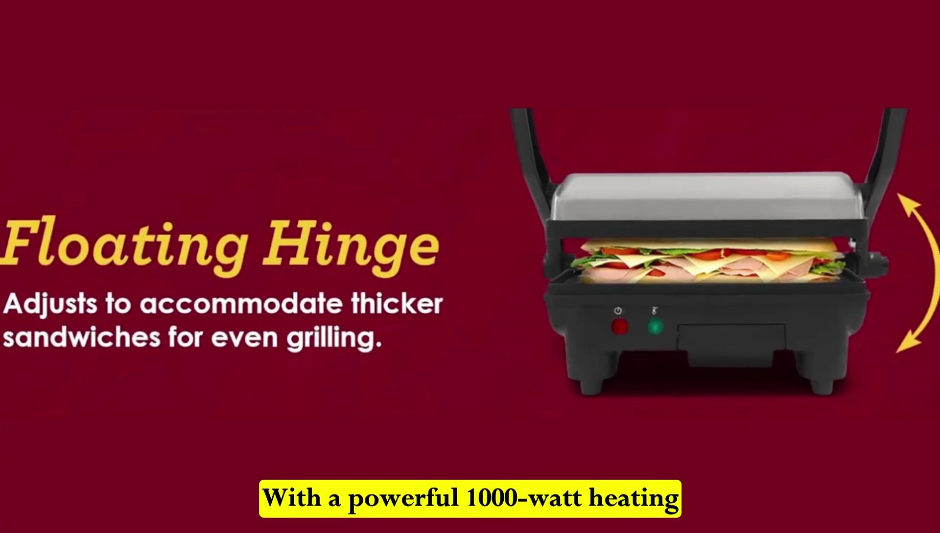 The appliance heating up, showcasing its quick heating element.