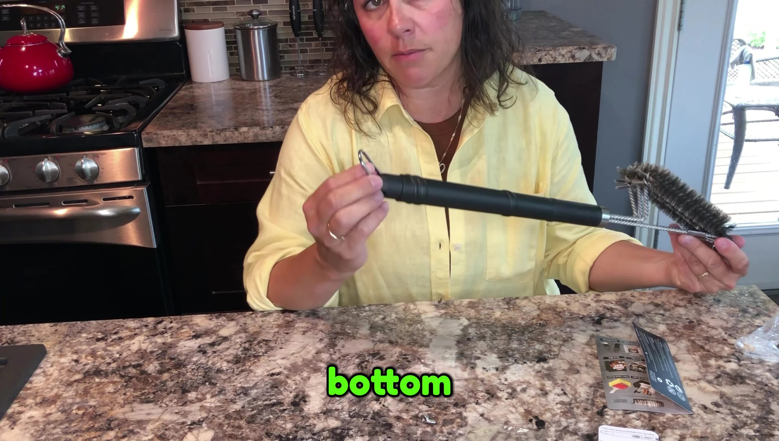 Showing the hook for storage.