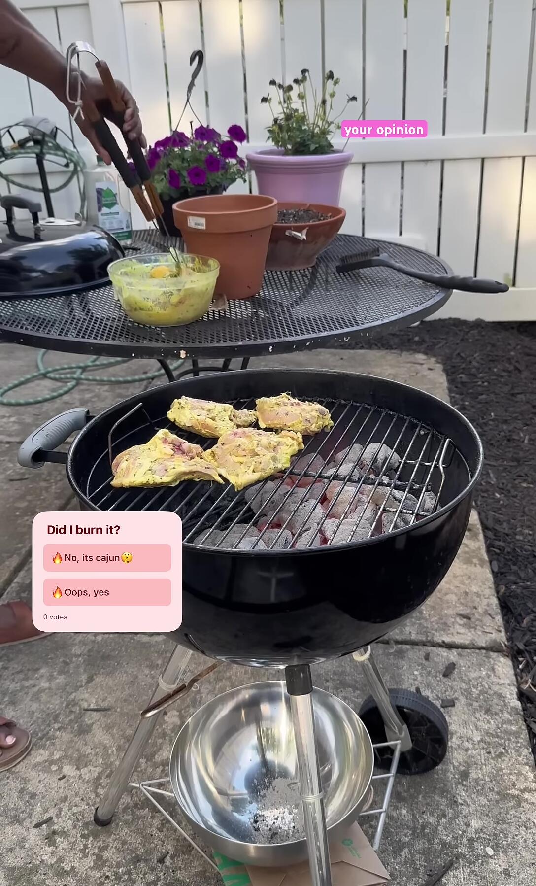 Grilled chicken on the grill