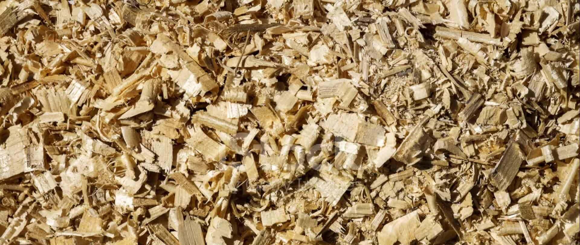 Close-up of wood chips highlighting their tough texture