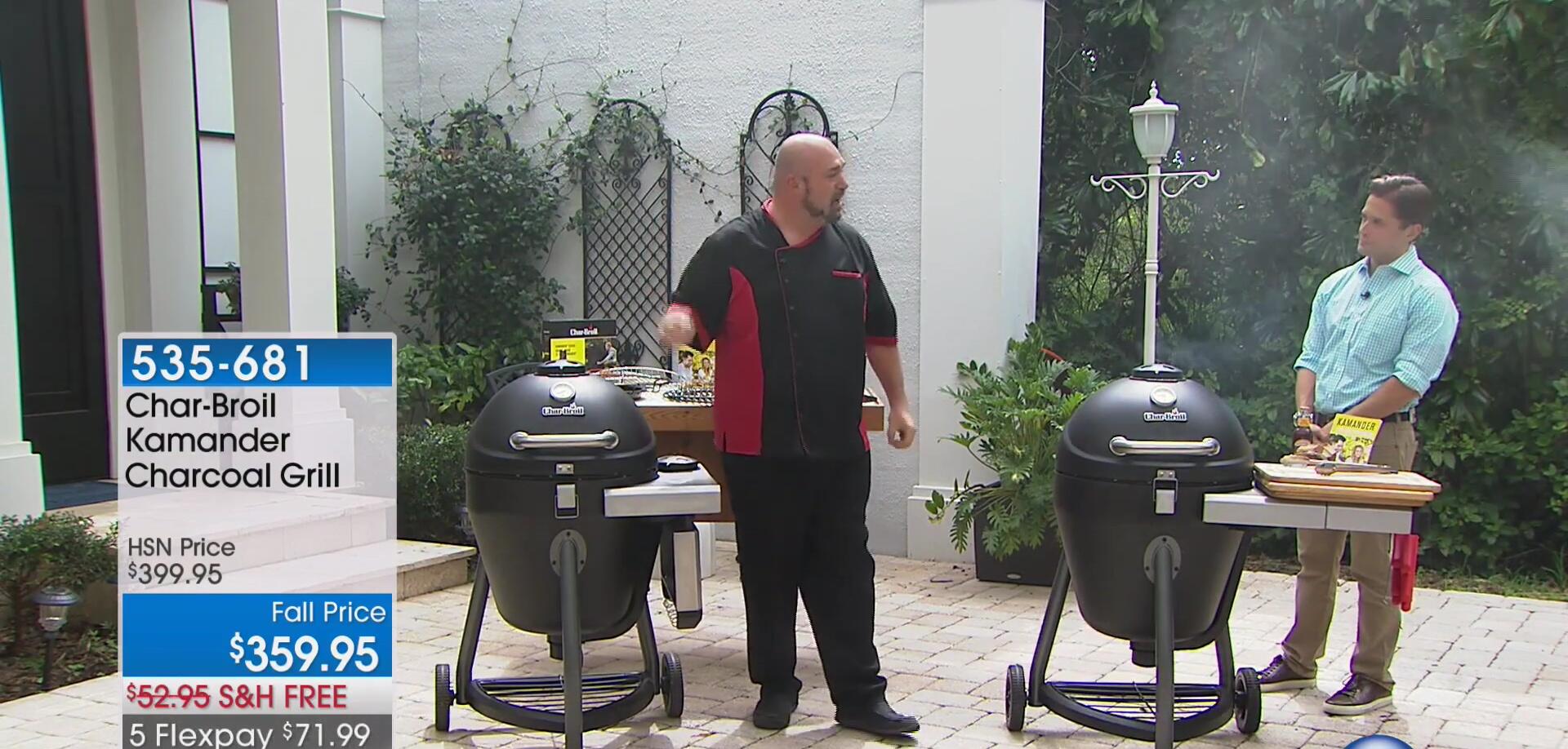 Close-up of the double-walled insulated steel construction of the Char-Broil Commander grill.
