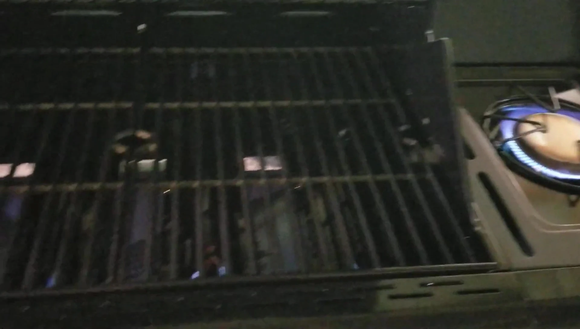 Close-up shot of the grill grates