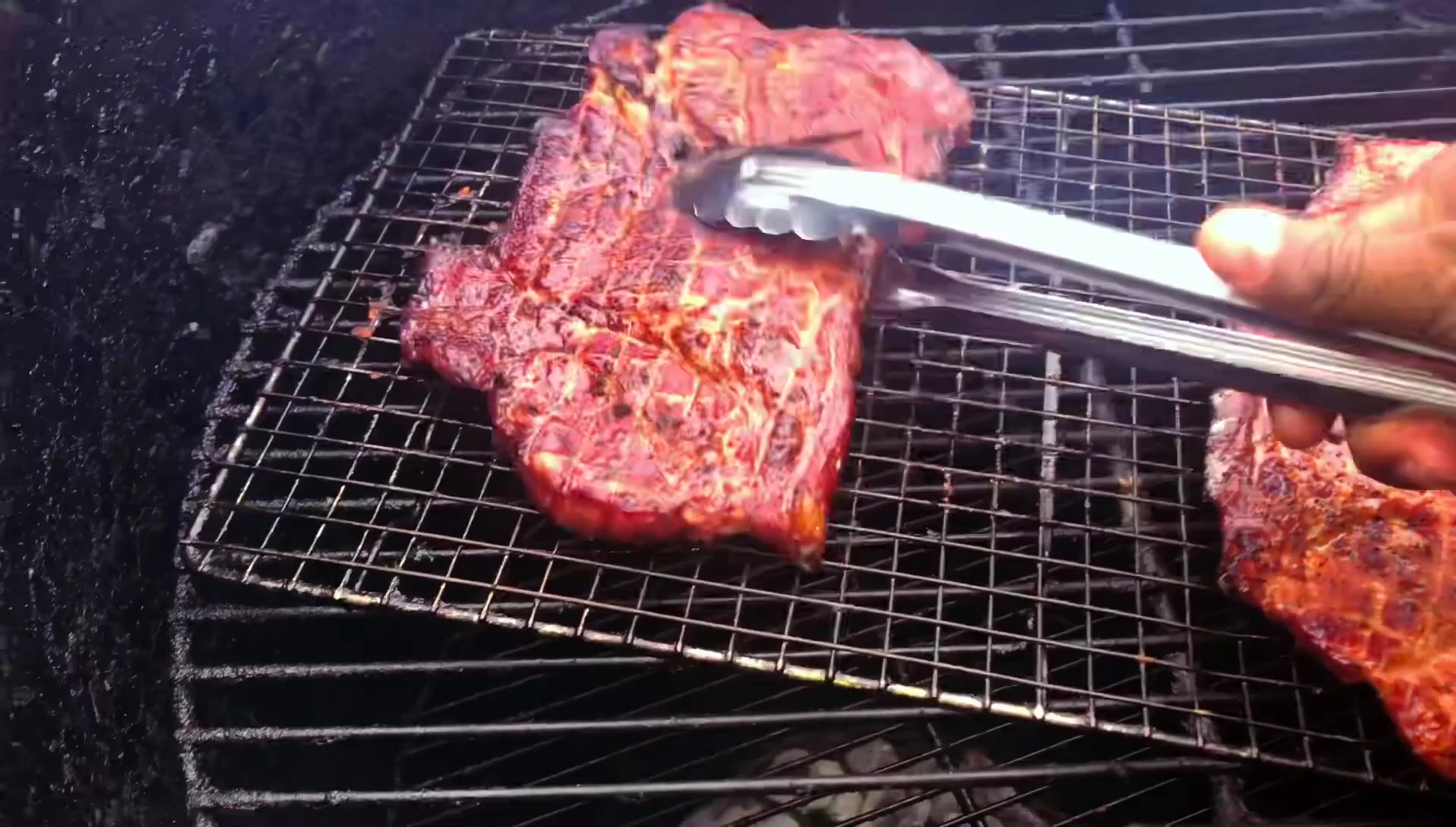 Wrapped pork steaks with butter and onions.